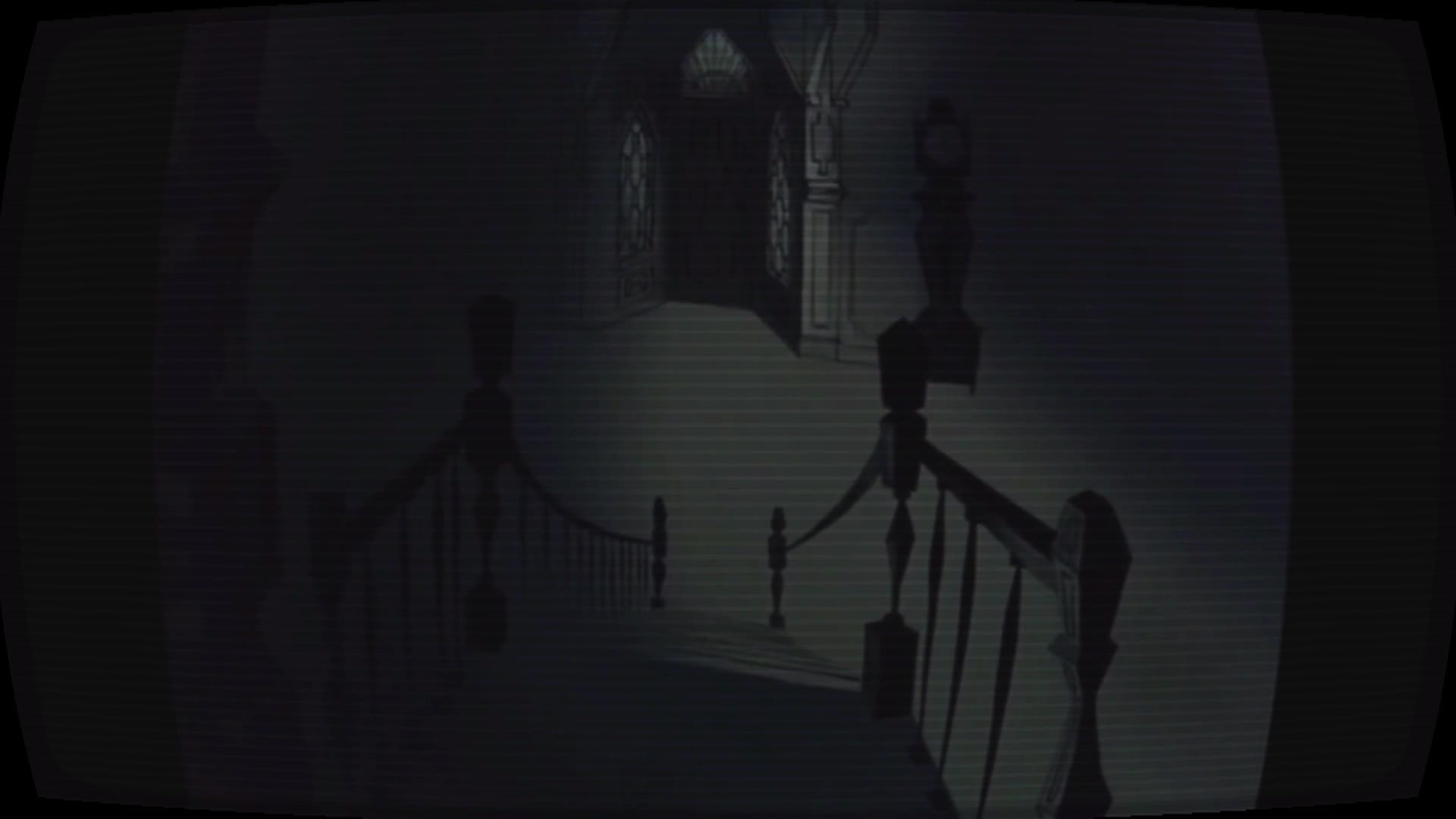 black and white  shadowed stairwell