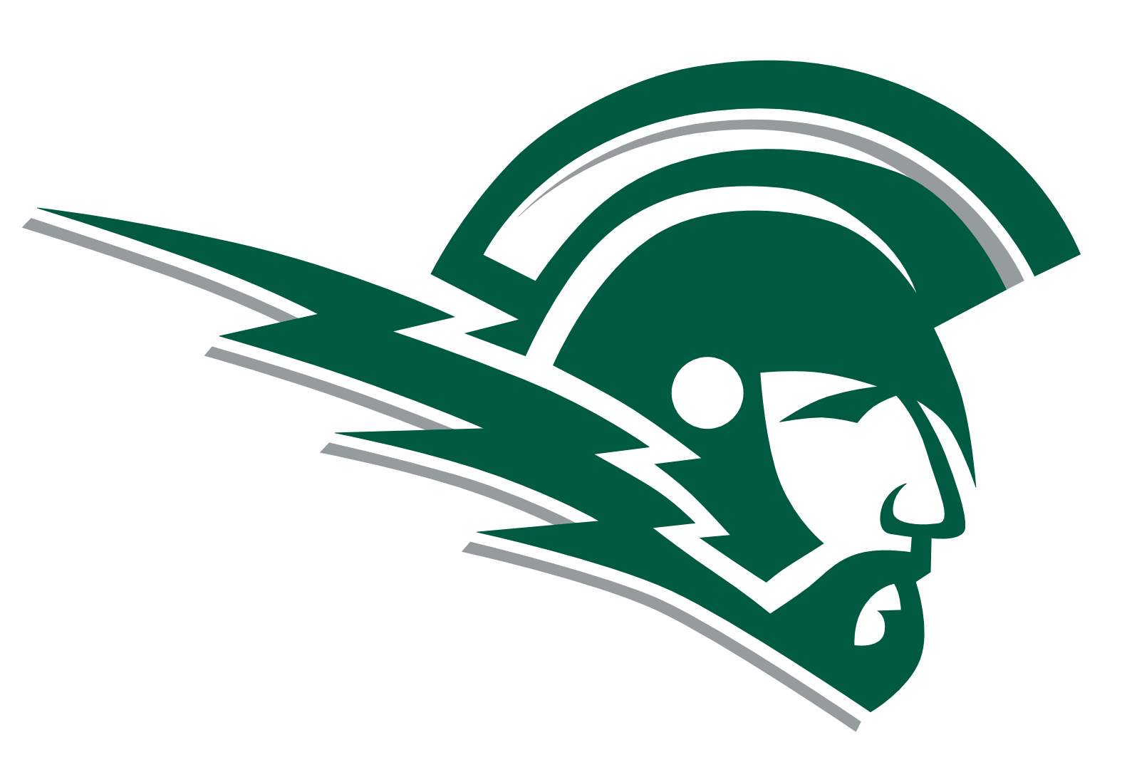 White background with a green centurion logo in the center