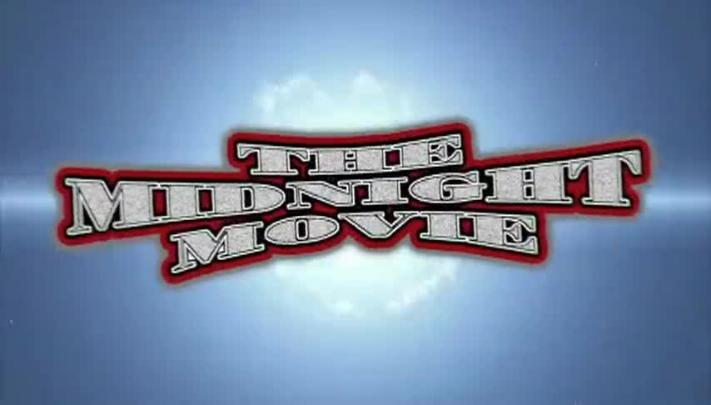 Blue and white background with red and white words in the center: The Midnight Movie