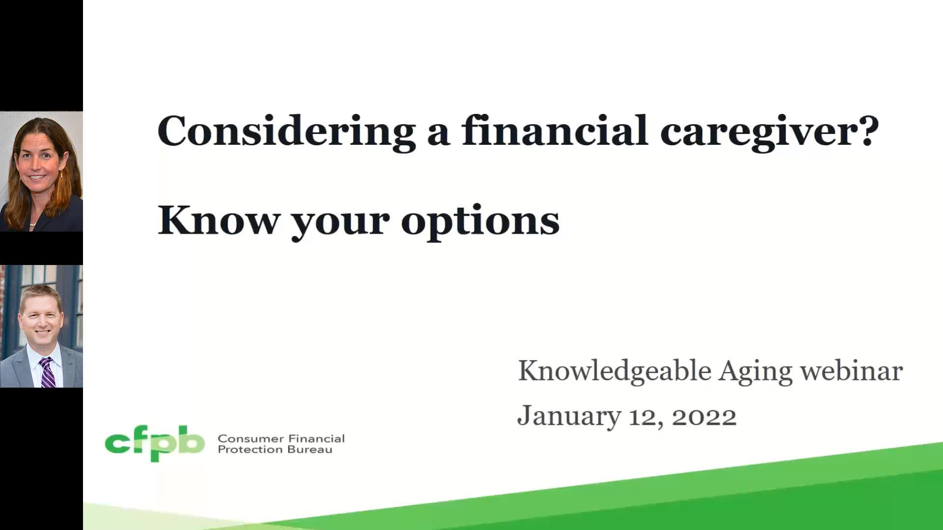 Thumbnail image for Knowledgeable Aging - Considering A Financial Caregiver 1 14 22