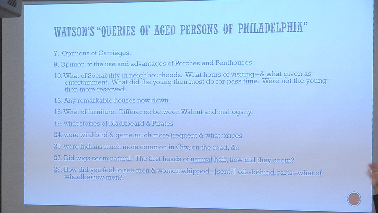 Institute for Continued Learning - When the Olden Times Were New