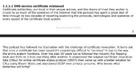 Words on a white background explaining DNS service certificate misissued.