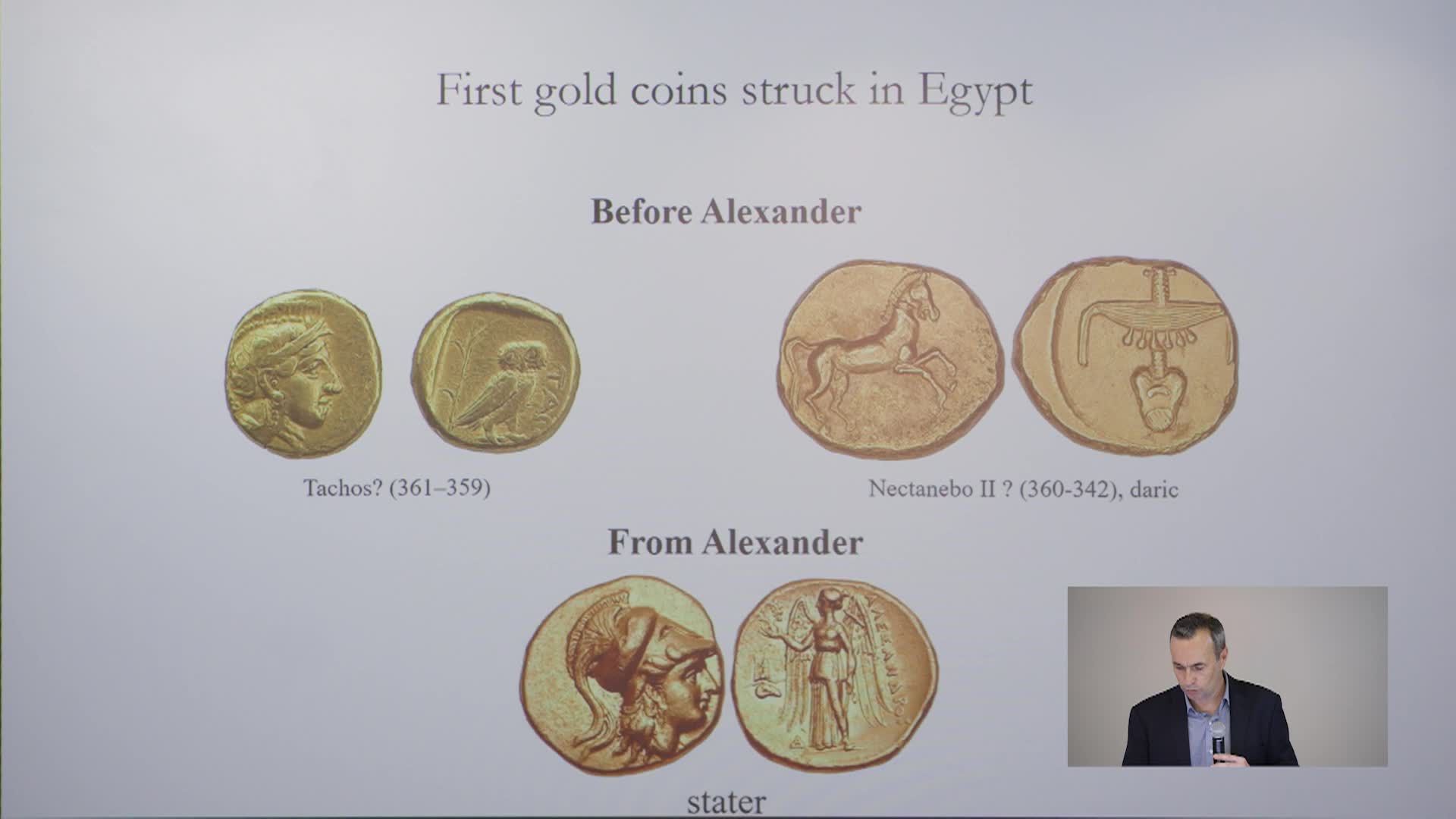 Slide of ancient coins